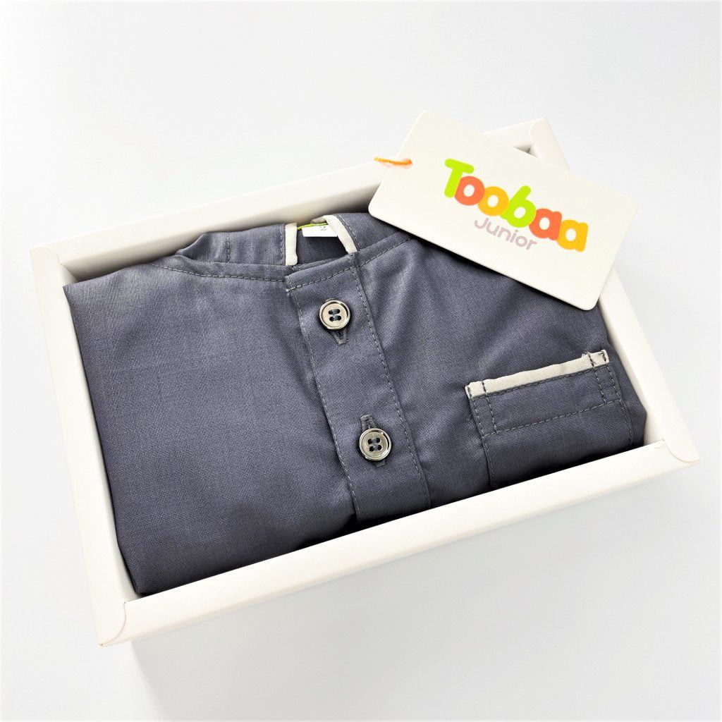 Newborn / Baby Boy Hooded Jubah - Grey image 1