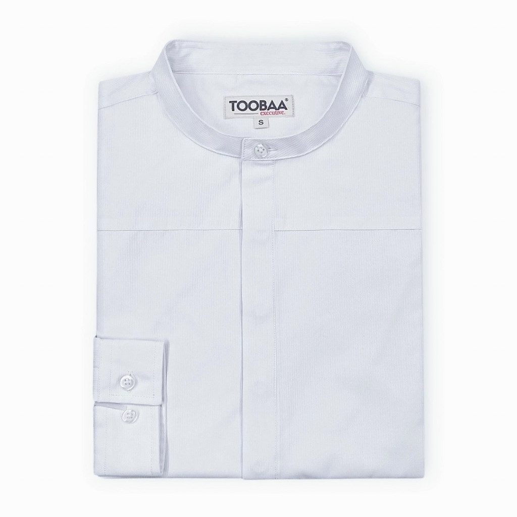 Alpine Executive Kurta - White Textured Pinstripe image 0