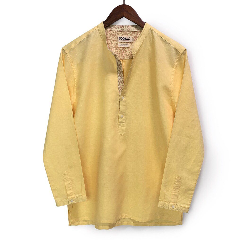 Cabana Mana Natural Fabric Kurta - Golden Sunset image 0