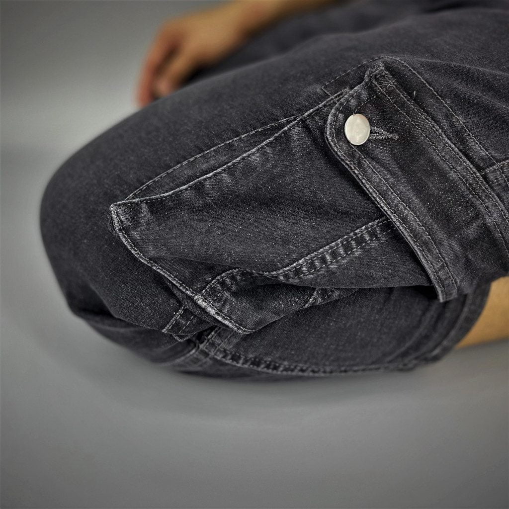 Black Stretch Denim - Men's Sunnah 4/5 Length Pants image 5