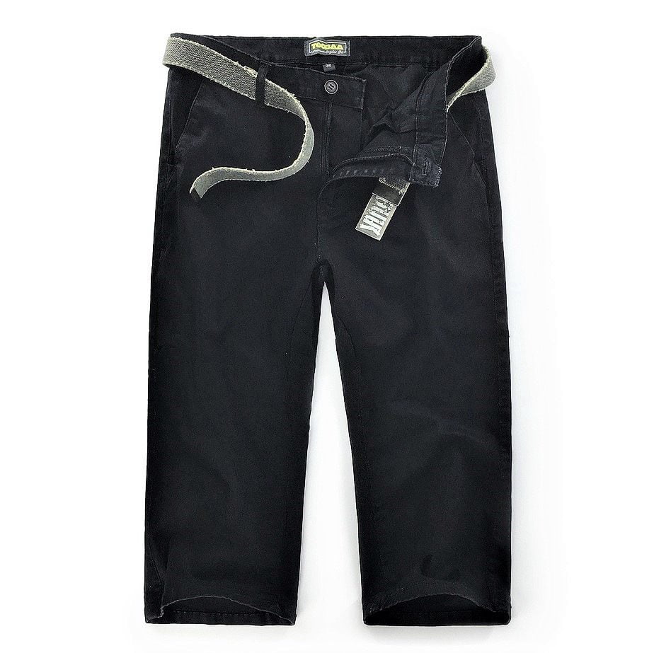 Washed Black Vintage Chino - Men Sunnah 4/5 Length Pants image 0