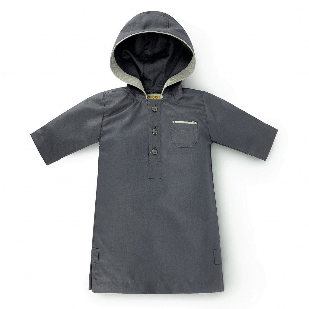 Newborn / Baby Boy Hooded Jubah - Grey image 0