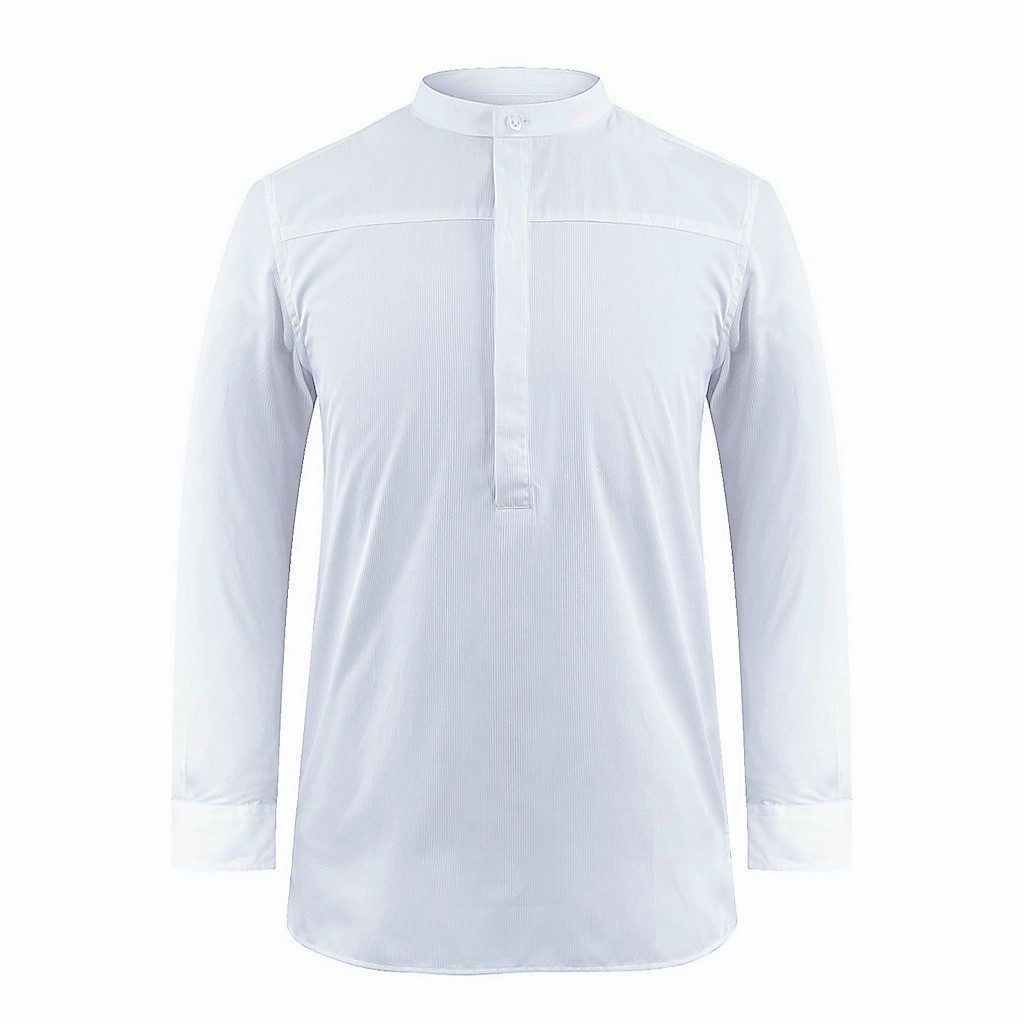 Alpine Executive Kurta - White Textured Pinstripe image 1