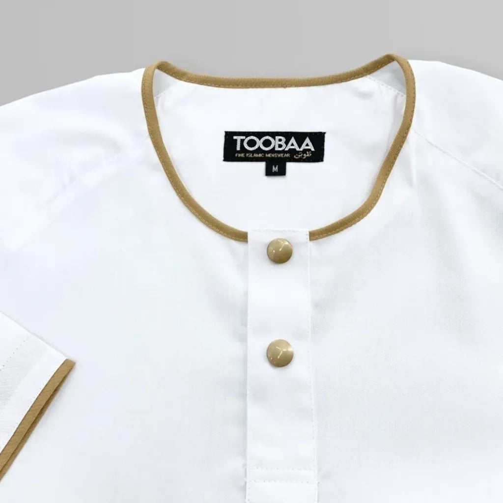 Rais Emas White - Men's Short Sleeve Jubah image 1