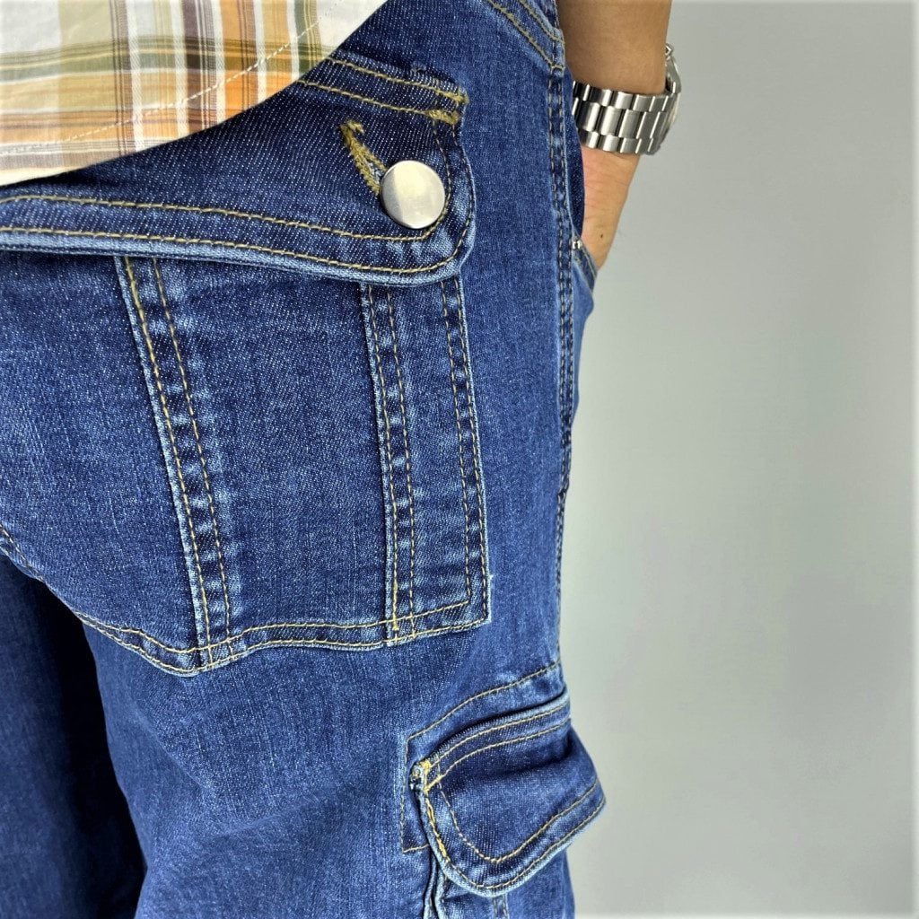 Pacific Blue Stretch Denim - Men's Sunnah 4/5 Length Pants image 5