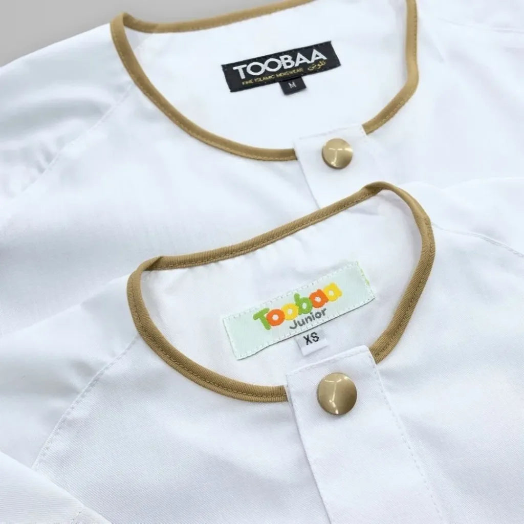 Rais Emas White - Men's Short Sleeve Jubah image 6