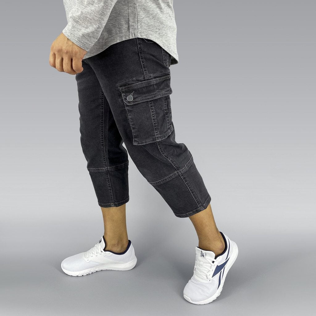 Black Stretch Denim - Men's Sunnah 4/5 Length Pants image 4