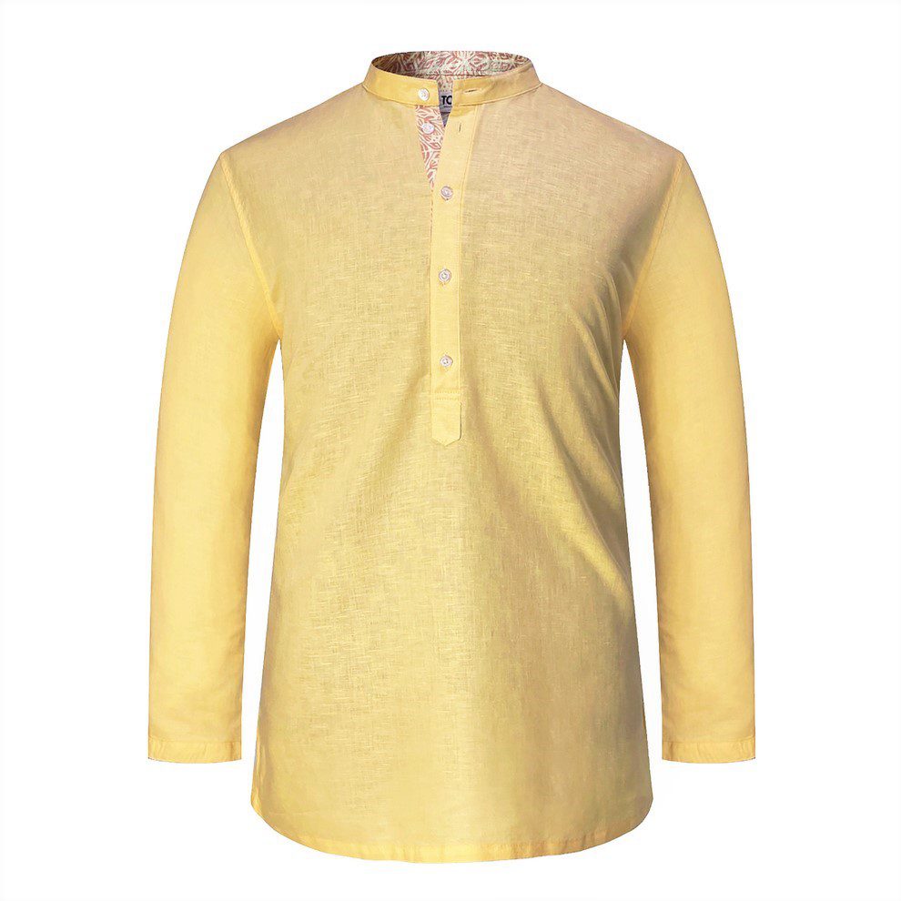 Cabana Mana Natural Fabric Kurta - Golden Sunset image 1