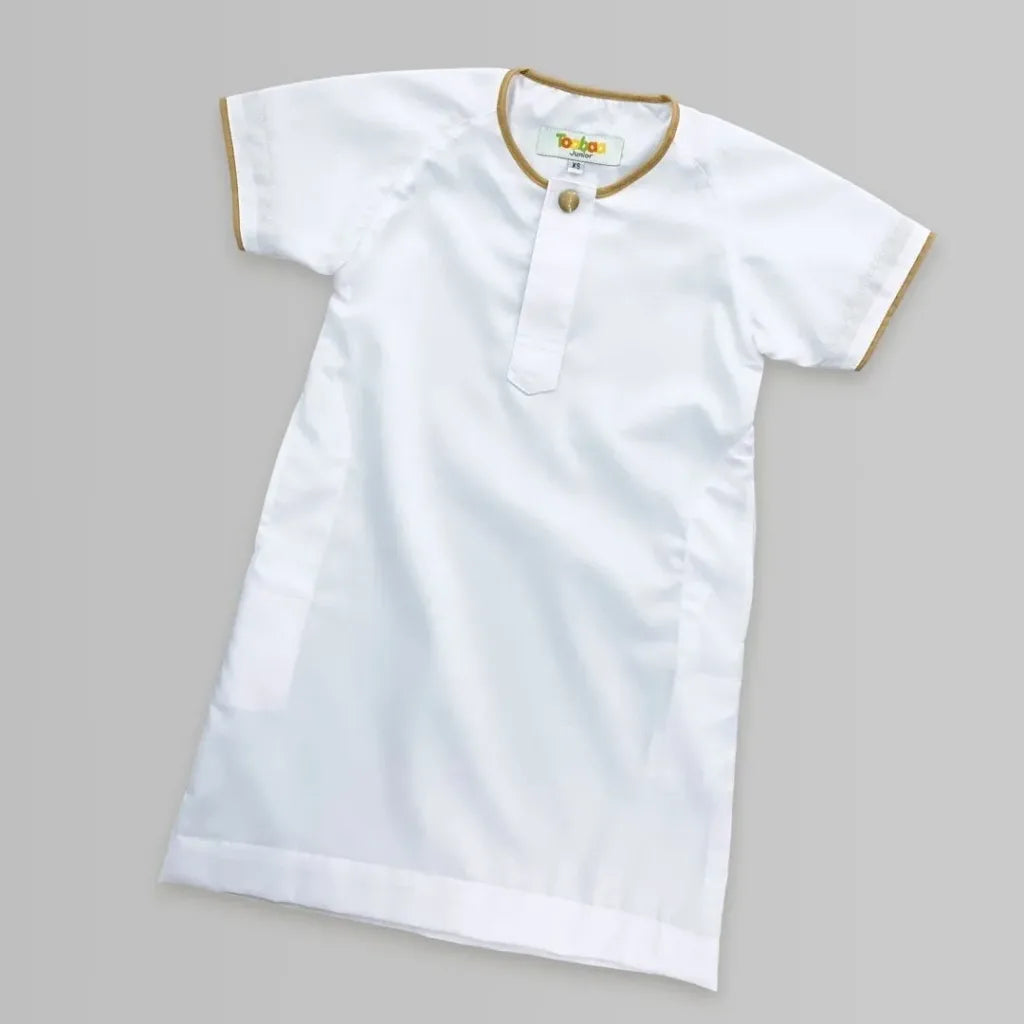 Boys Rais Emas White - Short Sleeve Jubah image 0
