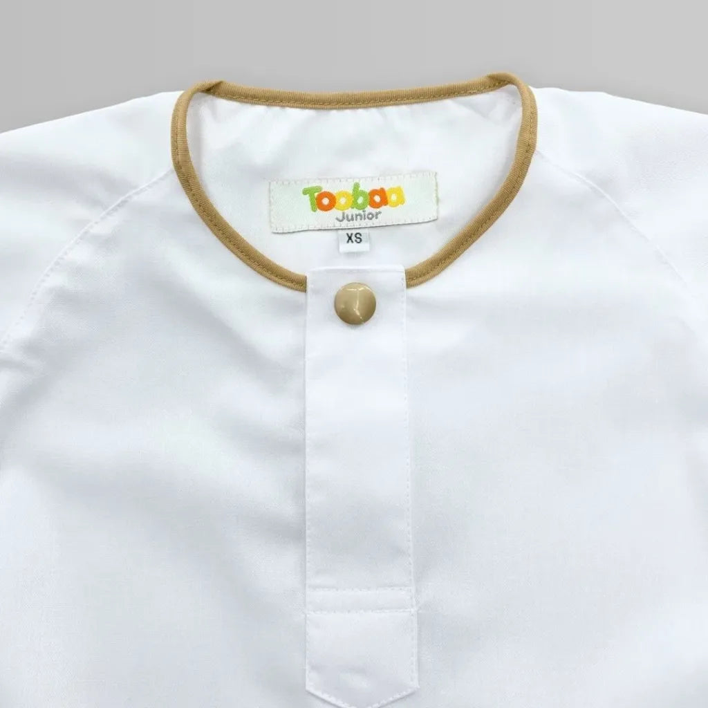 Boys Rais Emas White - Short Sleeve Jubah image 1