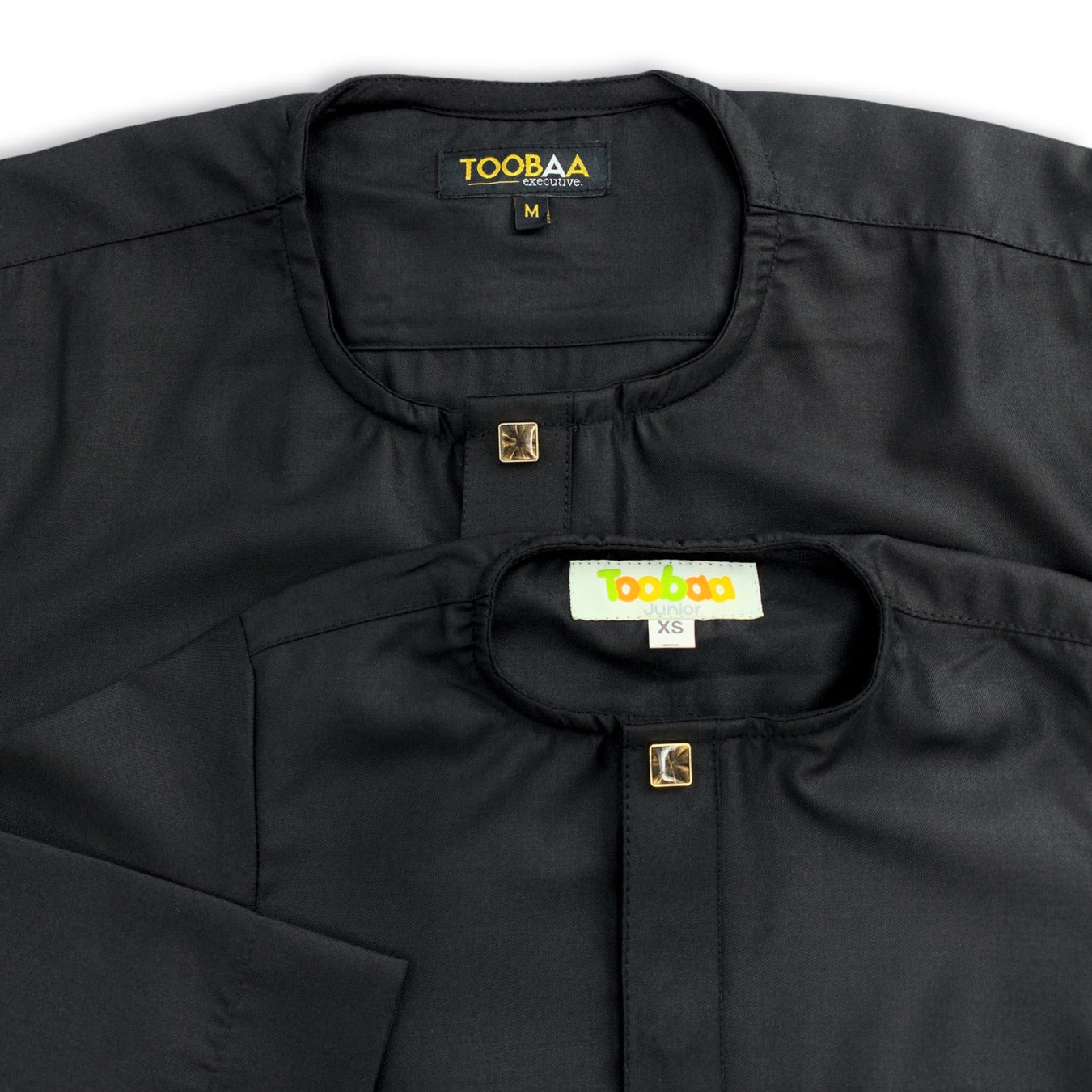 Black garment with 'TOOBAA' branding on a white background