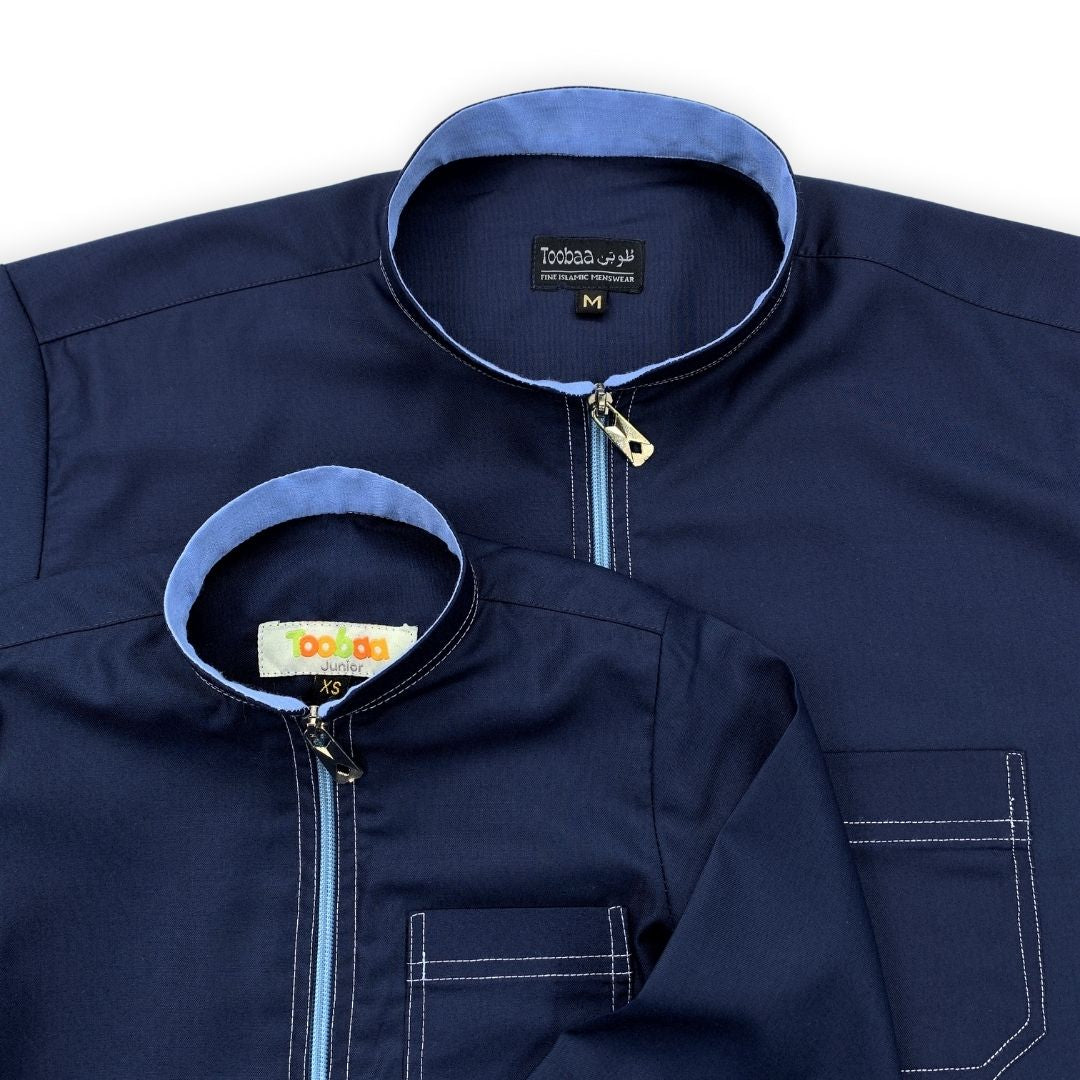 Pro-Linear Navy Blue – Boys Premium Jubah - Toobaa