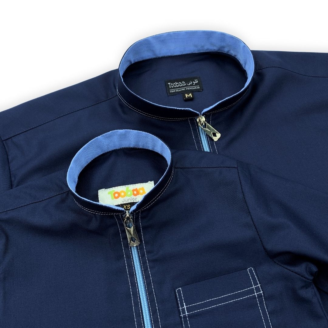 Pro-Linear Navy Blue – Boys Premium Jubah - Toobaa