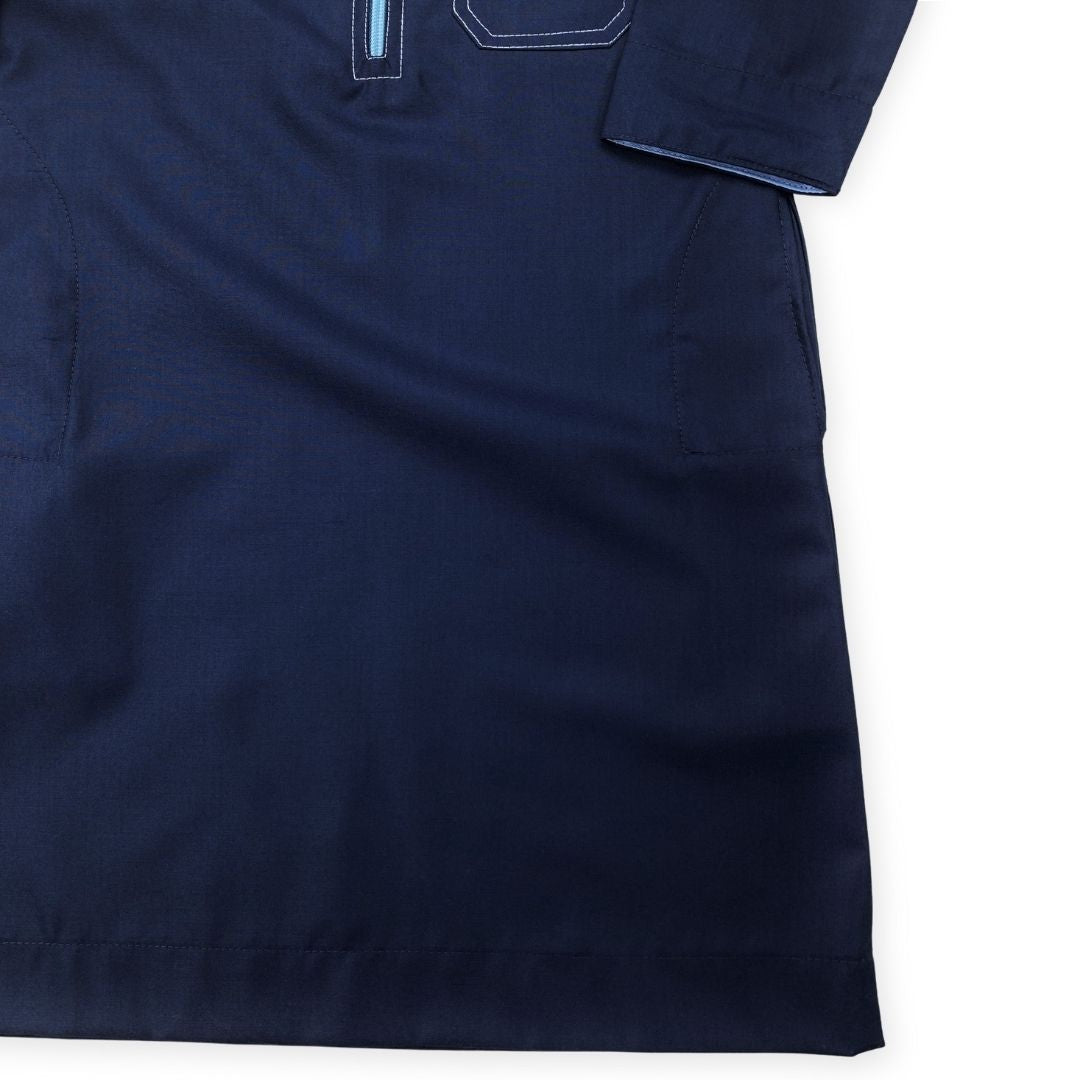 Pro-Linear Navy Blue – Boys Premium Jubah - Toobaa