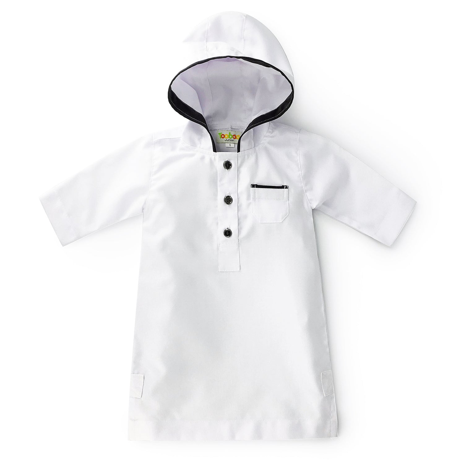 Baby Boy Hooded Jubah - White