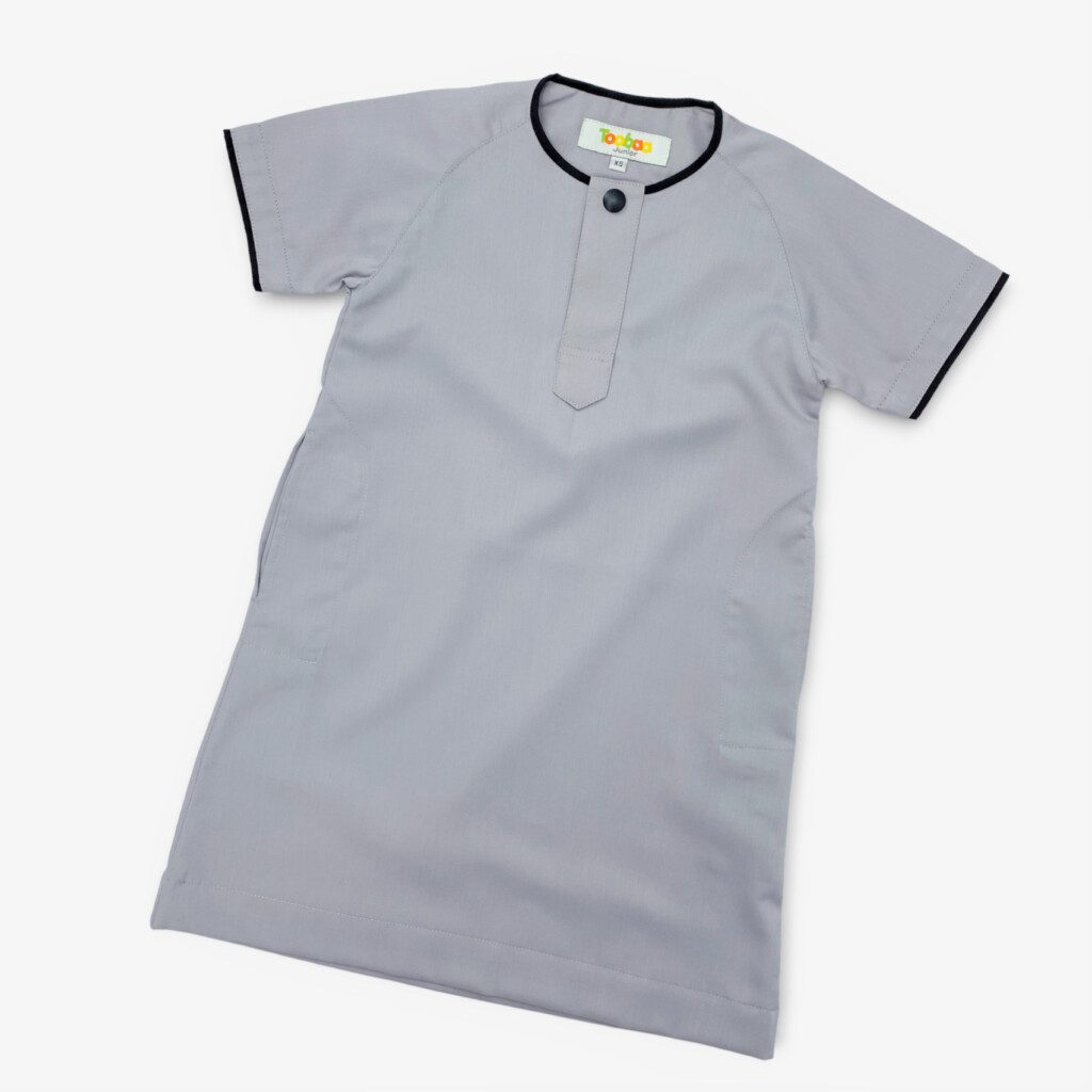 Rais Sterling Grey - Boys Short Sleeve Jubah image 0