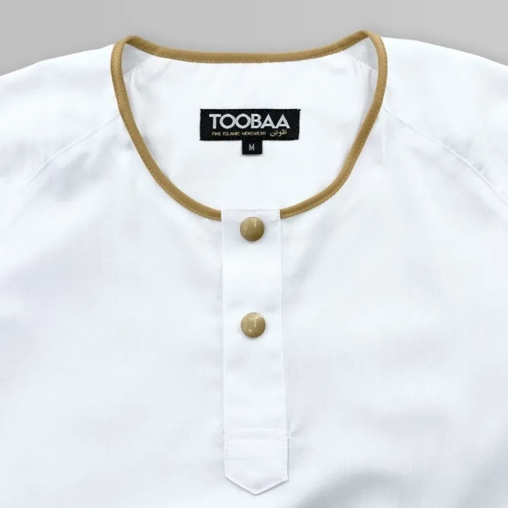 Rais Emas White - Men's Short Sleeve Jubah image 2