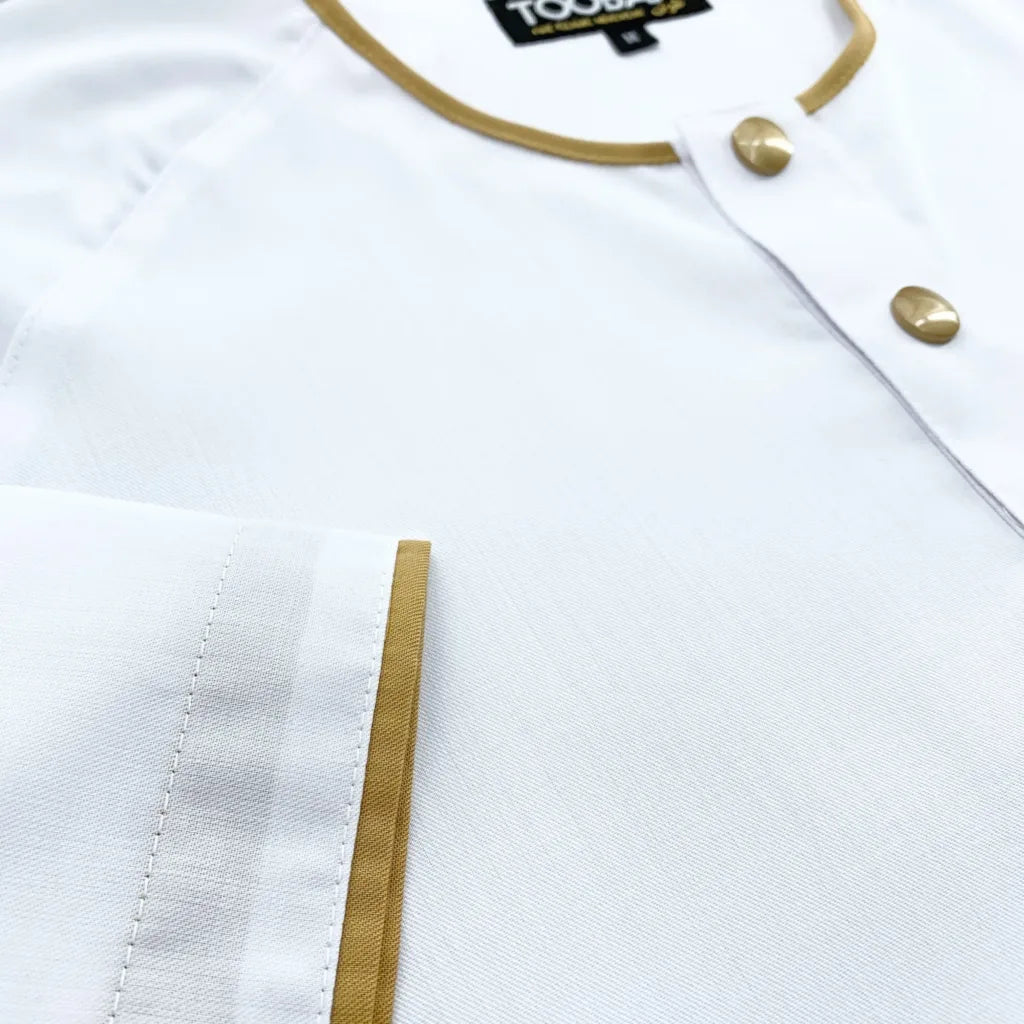 Rais Emas White - Men's Short Sleeve Jubah image 4