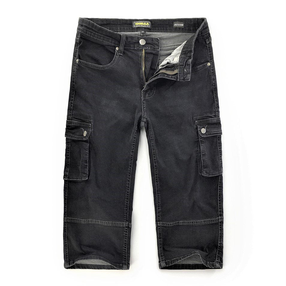 Black Stretch Denim - Men's Sunnah 4/5 Length Pants image 0