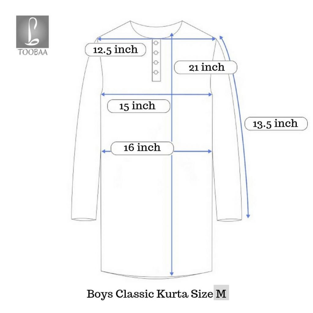 Size Charts - Boys Kurta