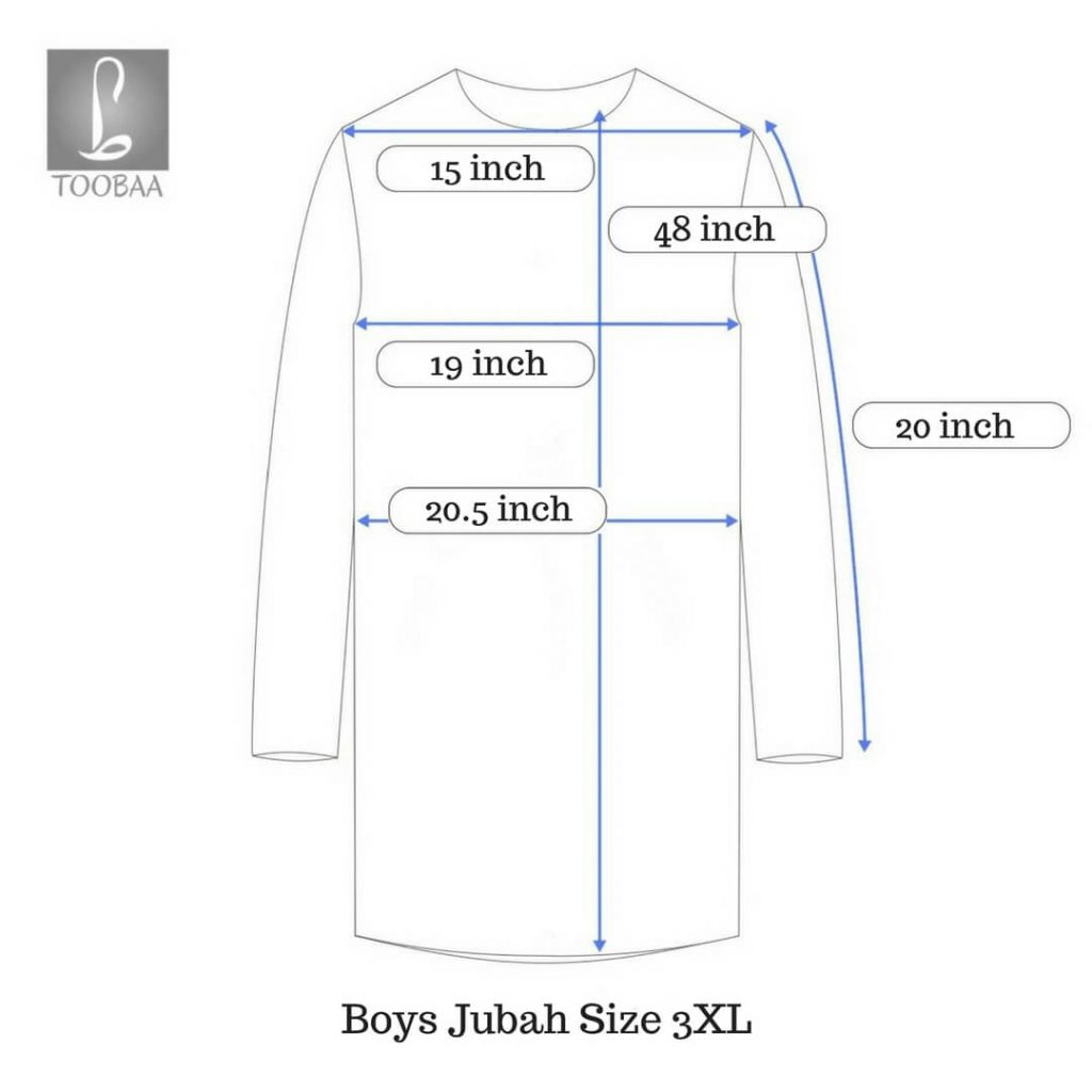 Size Charts - Boys Jubah