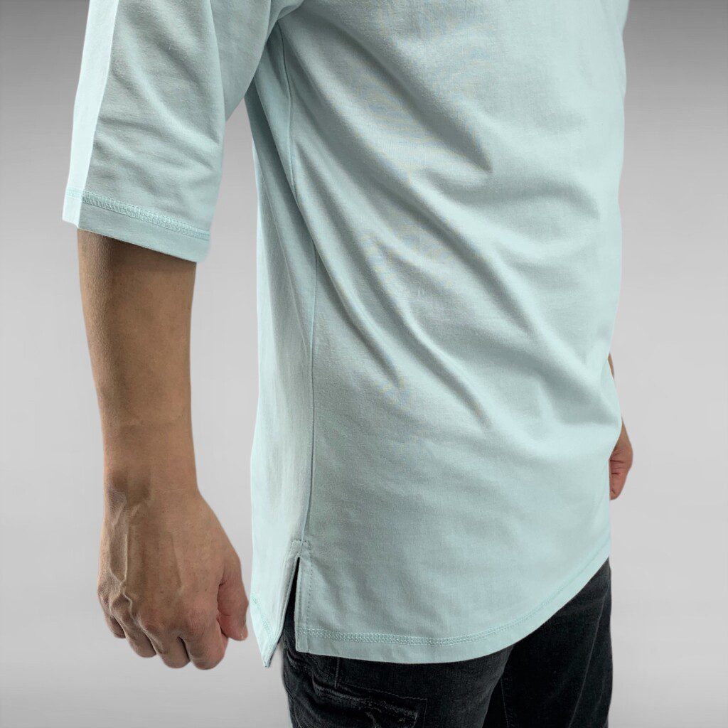 Longline Henley Aqua 04