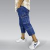 Pacific Blue Stretch Denim - Men's Sunnah 4/5 Length Pants
