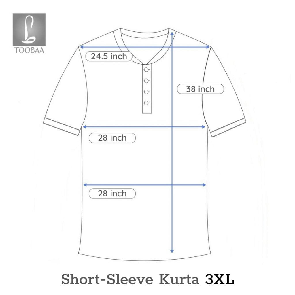 Size Charts - Short-Sleeve Kurta Classic